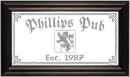 Personalized Family Crest Coat Of Arms Mirror in Barnwood Frame, Bar Mirror, Custom Engraved Barn Wood Mirror, 12x24 - thumbnail 1