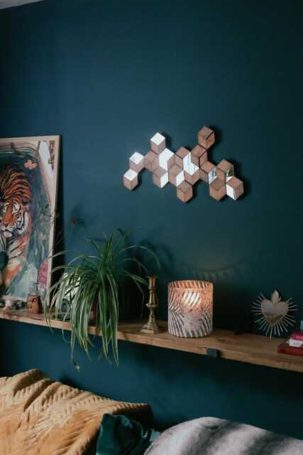 Geometric Rhombille Tiling Wall Art Wood & Acrylic Modern Sculpture - image 1