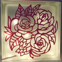 Flowers Nightlight Cube, Bouquet Glass Light Block, Personalised Or Personalized Keepsake Gift - thumbnail 4