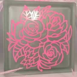Flowers Nightlight Cube, Bouquet Glass Light Block, Personalised Or Personalized Keepsake Gift - thumbnail 2