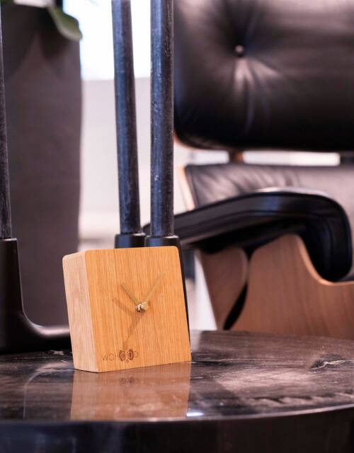 Wotime - Clock Standing Oakwood Oil Finish 10, 5x10, 5x3, 5cm - image 1