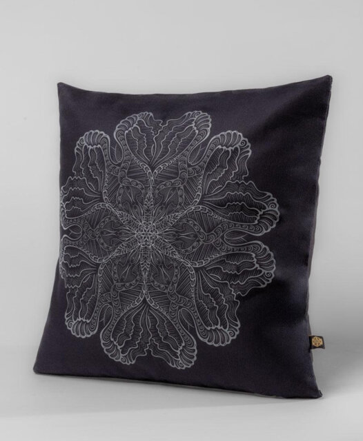 Psychedelic Pillow Cover, Cushion Decorative Pillow, Mandala Pillow 16x16, Trippy Housewarming Gift - image 1