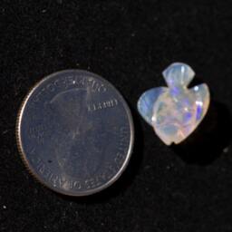 Australian Fish Opal Carving Semi-Blackopal Purple Fire - 3.5 Cts - thumbnail 4