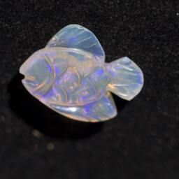 Australian Fish Opal Carving Semi-Blackopal Purple Fire - 3.5 Cts - thumbnail 3