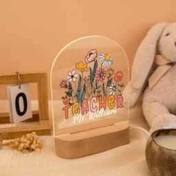 Personalized Teacher Night Light Gift, Thank You Gift For Appreciation Gift, Teacher Desk Lamp, Home Decor, End Of Year - thumbnail 3