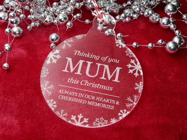 Memorial Christmas Bauble Acrylic Snowflake Ornament, Thinking Of You - image 1
