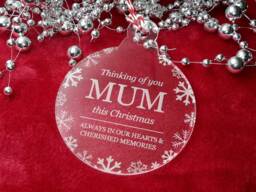 Memorial Christmas Bauble Acrylic Snowflake Ornament, Thinking Of You - thumbnail 1