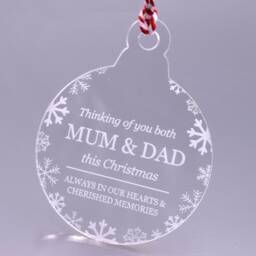 Memorial Christmas Bauble Acrylic Snowflake Ornament, Thinking Of You - thumbnail 2