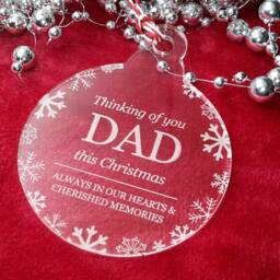 Memorial Christmas Bauble Acrylic Snowflake Ornament, Thinking Of You - thumbnail 3