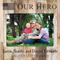 Personalized Military Photo Frame - Engraved Usa Hero Picture Pallet Gift Retirement Fathers Day - thumbnail 2