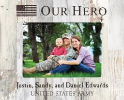 Personalized Military Photo Frame - Engraved Usa Hero Picture Pallet Gift Retirement Fathers Day - thumbnail 1