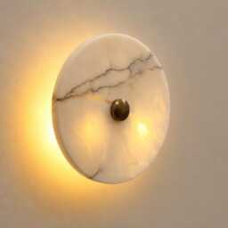 Natural Alabaster Wall Sconce - Mid Century Modern Lamp Luxury Marble Bedroom Hallway Living Room Lighting - thumbnail 3