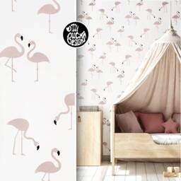 Flamingo Flock Stencil For Painting Walls - Tropcial Nursery Wall Stencil Diy Decor - thumbnail 1