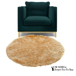 Round Faux Sheepskin Rug - Shaggy Throw Carpet, Usa Made - thumbnail 2
