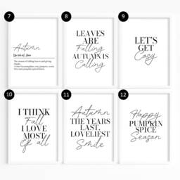 Any Quantity/Combo, Autumn Prints, Pumpkin Wall Decor, Hello Art, Spice Prints, Autumnal Quotes, October - thumbnail 4