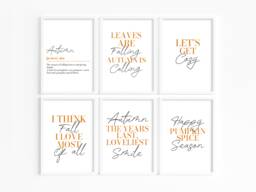 Any Quantity/Combo, Autumn Prints, Pumpkin Wall Decor, Hello Art, Spice Prints, Autumnal Quotes, October - thumbnail 1