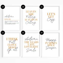 Any Quantity/Combo, Autumn Prints, Pumpkin Wall Decor, Hello Art, Spice Prints, Autumnal Quotes, October - thumbnail 3