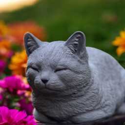Concrete Sleeping Cat Figurine Front Door Sculpture Garden Animal Ornament Stone Kitty Statue Outdoor Figure Cat Lover Gift Home Decor - thumbnail 1