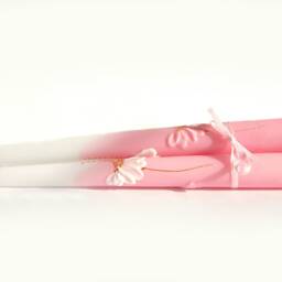 Hand Painted Daisy Dinner Candles, Pastel Pink Wedding Decor - thumbnail 2