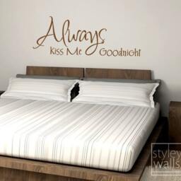 Always Kiss Me Goodnight Wall Decal Romantic Vinyl Words Lettering, Quote Decal, Home Bedroom - thumbnail 2