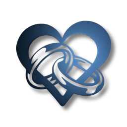 Interlocking Hearts Wedding Metal Wall Art, Steel Heart Sign - thumbnail 1