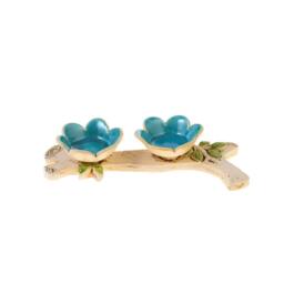 Candlestick Pair Of Flower Flasks On A Branch - thumbnail 2