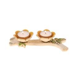 Candlestick Pair Of Flower Flasks On A Branch - thumbnail 4