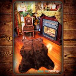 Faux Fur Bear Skin Rug - Shaggy Pelt, Designer Throw Carpet - thumbnail 1