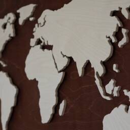 Led Wood World Map Wall Art - Lighted & Large Rustic Home Decor Travel Gift - thumbnail 3