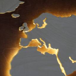 Led Wood World Map Wall Art - Lighted & Large Rustic Home Decor Travel Gift - thumbnail 2