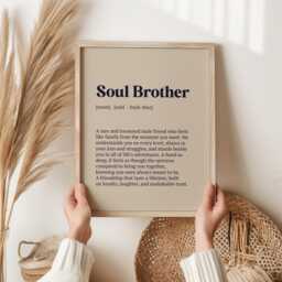 Soul Brother Print - Friendship Wall Art For Him, From Another Mother Gift, Male Best Friend Birthday Present, Typography Poster - thumbnail 3