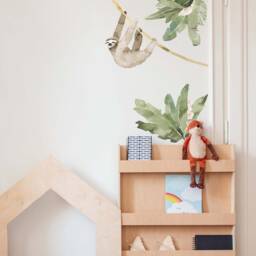 Jungle Sloth & Tropical Leaves - Watercolour Wall Decals, Plastic-Free Kids Room Wall Stickers