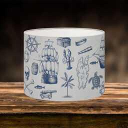 Nautical Lampshade For Boys Bedroom, Kids Pirate Ceiling Or Table Lamp Shade - thumbnail 2