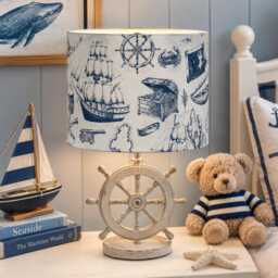 Nautical Lampshade For Boys Bedroom, Kids Pirate Ceiling Or Table Lamp Shade - thumbnail 3