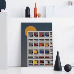 Le Corbusier Unit?? D'habitation France Modern Architecture Art Print - Graphic Illustration Abstract Poster - thumbnail 2