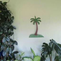 Handmade Palm Tree Metal Wall Art Tropical Island Decor - 12x16 - thumbnail 3