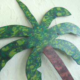 Handmade Palm Tree Metal Wall Art Tropical Island Decor - 12x16 - thumbnail 2
