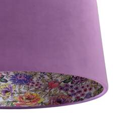 Summer Wildflowers Lampshade in Amethyst Velvet, Purple Patterned Lampshade - thumbnail 3