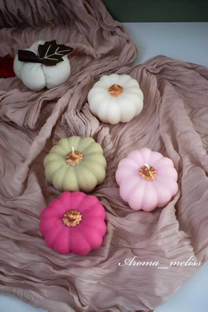 Handmade 3D Pumpkin Candle Halloween Decor, Soy-Beeswax Blend - image 1