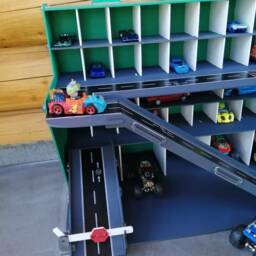 Toy Car Storage For Toy Cars, 3-5 Year Old Toddler Boy Gift, Wooden Garage - thumbnail 2