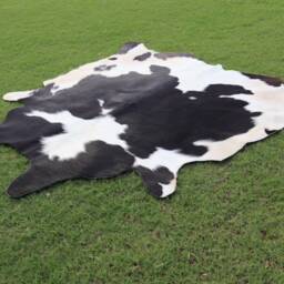 Black & White Cowhide Rug, Unique Panda Print Home Decor Soft Carpet Hair On Brazilian Rug - thumbnail 4