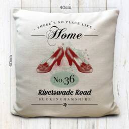 Personalised Wizard Of Oz Cushion Cover - New Home Housewarming Gift No Place Like Quote Ruby Slippers Decor 40cm 16 Inch - thumbnail 3