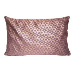 Fortuny Fabric Throw Pillow Cushion Cover in Chinese Plum & Gold Murillo Pattern - Made Italy - thumbnail 1