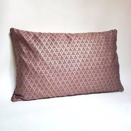Fortuny Fabric Throw Pillow Cushion Cover in Chinese Plum & Gold Murillo Pattern - Made Italy - thumbnail 2