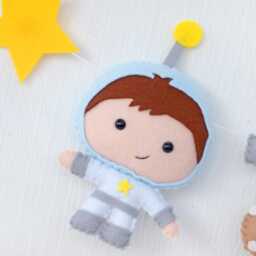 Felt Name Banner Space Garland, Nursery Wall Decor - thumbnail 2