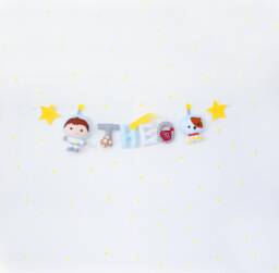 Felt Name Banner Space Garland, Nursery Wall Decor - thumbnail 1