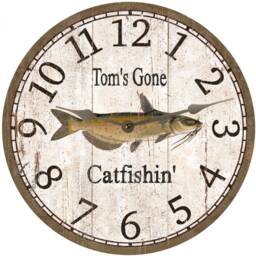 Personalized Catfishing Clock - Catfish Fish Clock - thumbnail 3