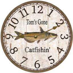 Personalized Catfishing Clock - Catfish Fish Clock - thumbnail 1