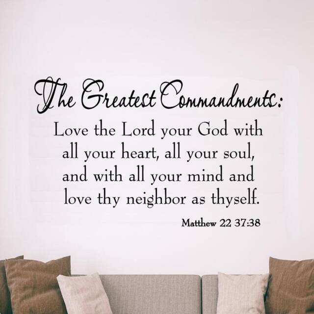 The Greatest Commandments Love Thy Neighbor Wall Decal Bible Scripture Art Vwaq-617 V1 - image 1