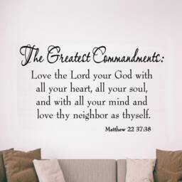 The Greatest Commandments Love Thy Neighbor Wall Decal Bible Scripture Art Vwaq-617 V1 - thumbnail 1